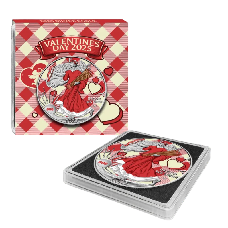 American Eagle - Valentine’s Day Silver Color Coin 1 Oz 2025