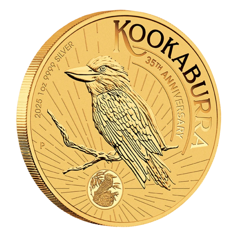 Australian Kookaburra 35th Anniversary Silver Full Gilded Coin 1 Oz 2025 (in card)
