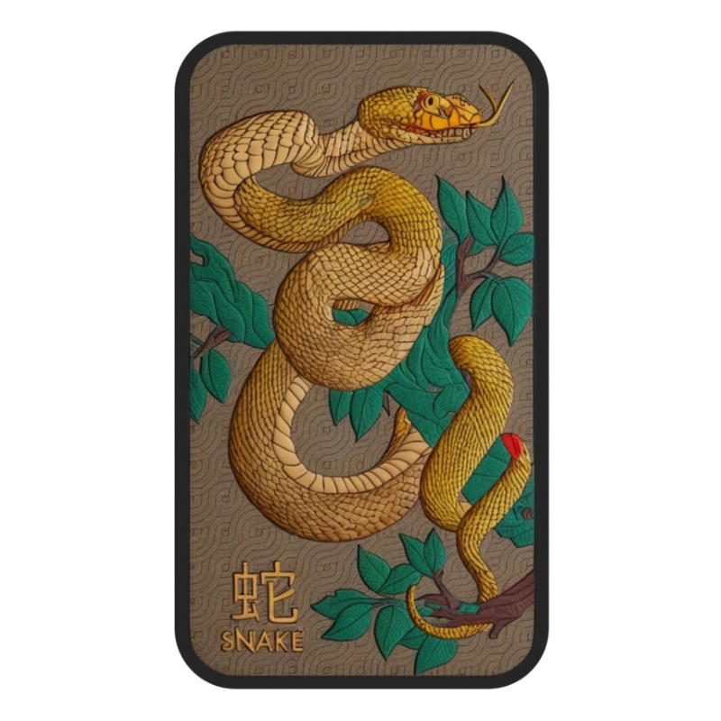 Australian Lunar lll – Year Of The Snake Silver Color Bar 1 Oz 2025