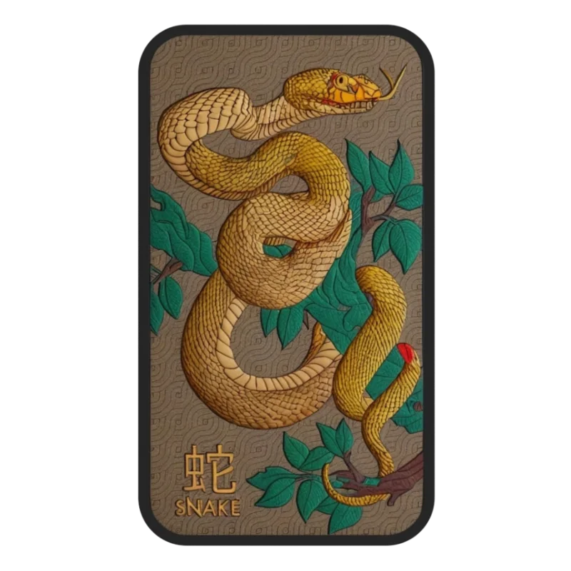 Australian Lunar – Year Of Zen Forest Snake Silver Color Bar 1 Oz 2025
