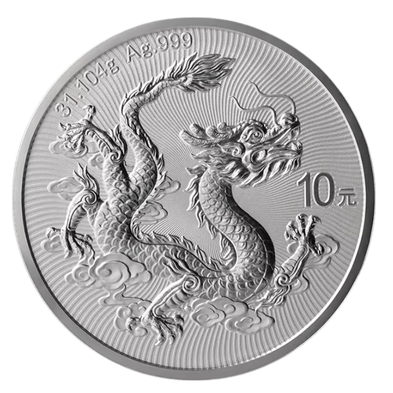 Chinese Dragon Silver Coin BU 1 Oz 2025