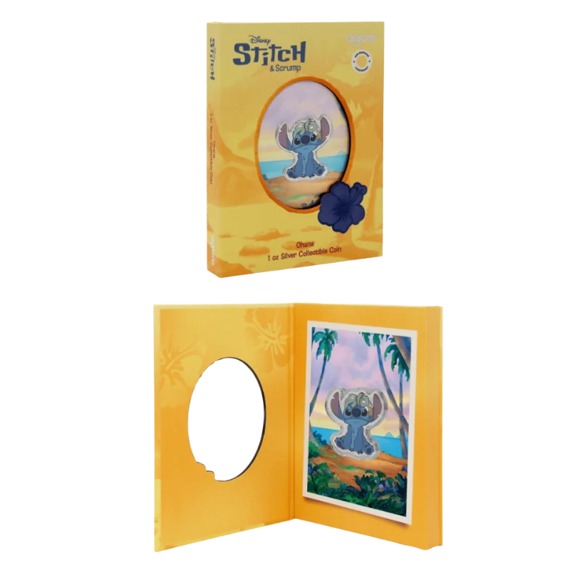 Disney - Stitch and Scrump - Ohana Silver Color Coin Proof 1 Oz 2025