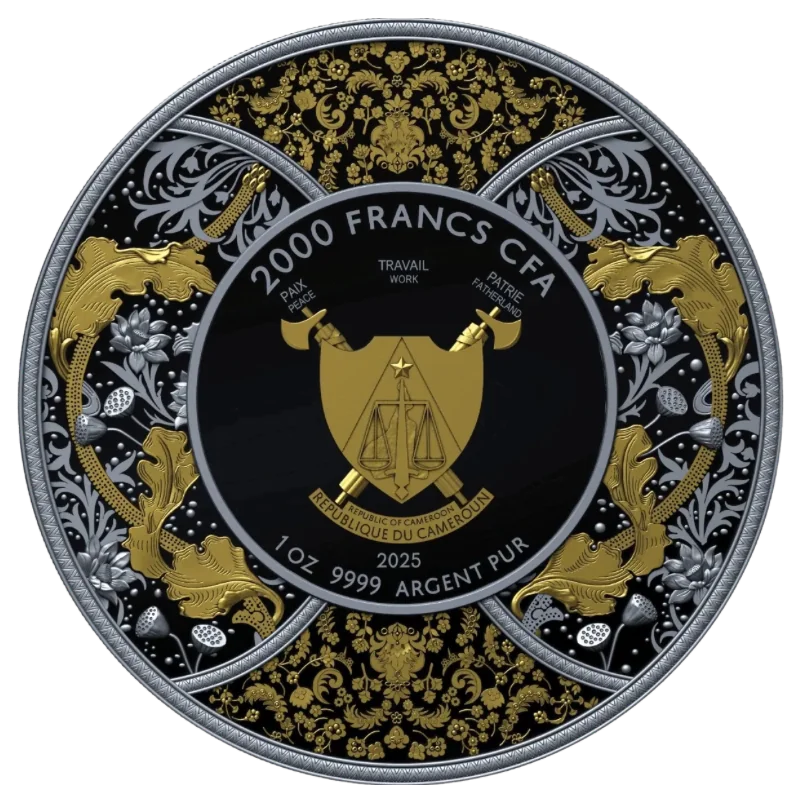 Durga Silver Gilded Dark Ruthenium Coin Proof 1 Oz 2025