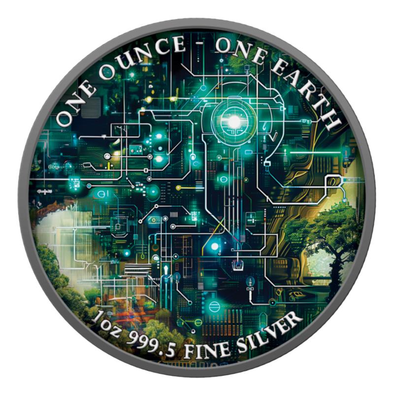 Fiji Earth - Artificial Intelligence II Master Mind Silver Color Ruthenium Coin 1 Oz 2022