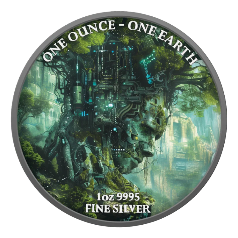 Fiji Earth - Artificial Intelligence II Master Mind Silver Color Ruthenium Coin 1 Oz 2022