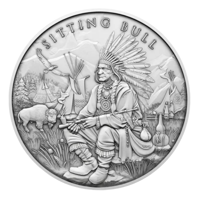 Legendary Warriors - Sitting Bull Silver Coin BU 1 Oz
