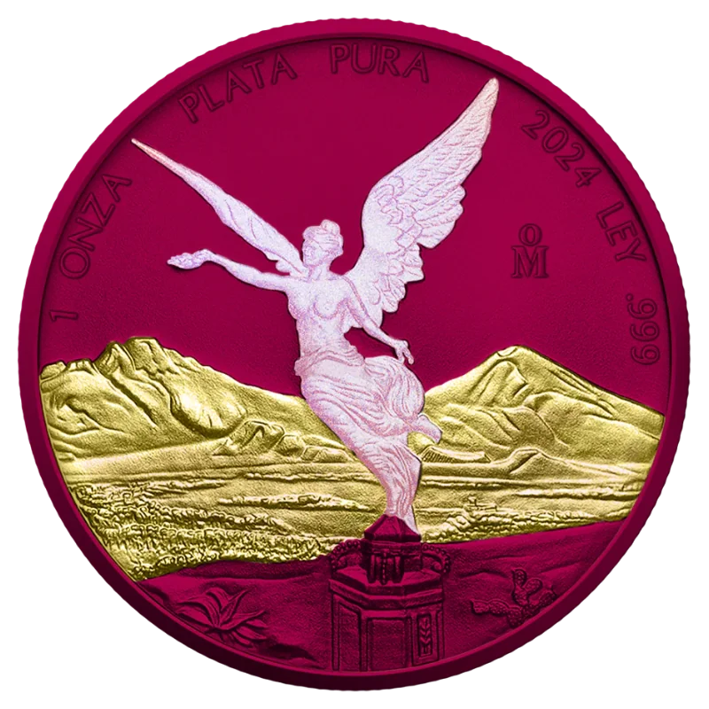 Libertad Space Metals Silver Pink Opal Coin 1 Oz 2024