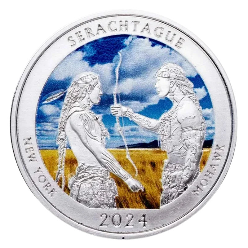 Native America The Beautiful – New York Silver Color Coin 1 Oz 2024
