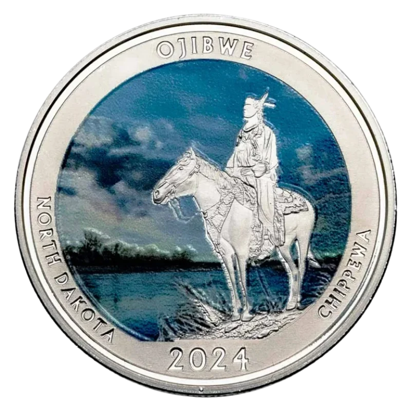 Native America The Beautiful – North Dakota Silver Color Coin 1 Oz 2024