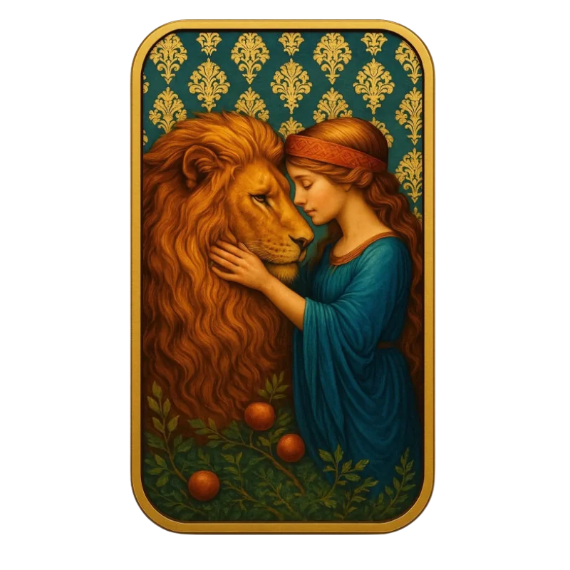 Una and The Lion Classic Color Silver Bar 1 Oz