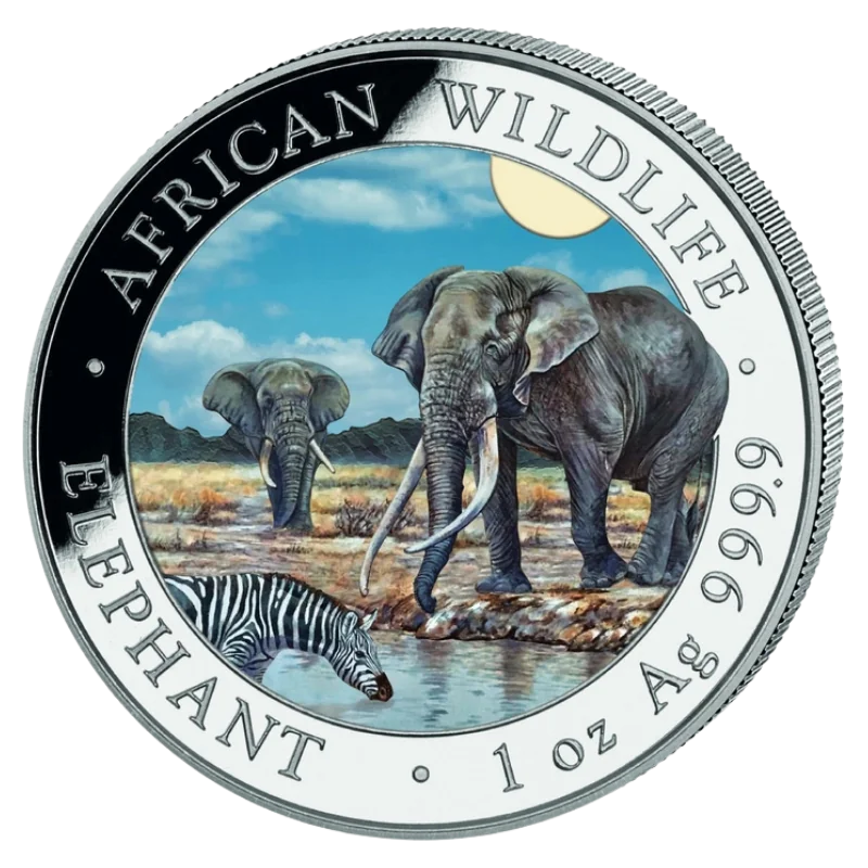 African Wildlife Elephant Silver Color Coin 1 Oz 2026