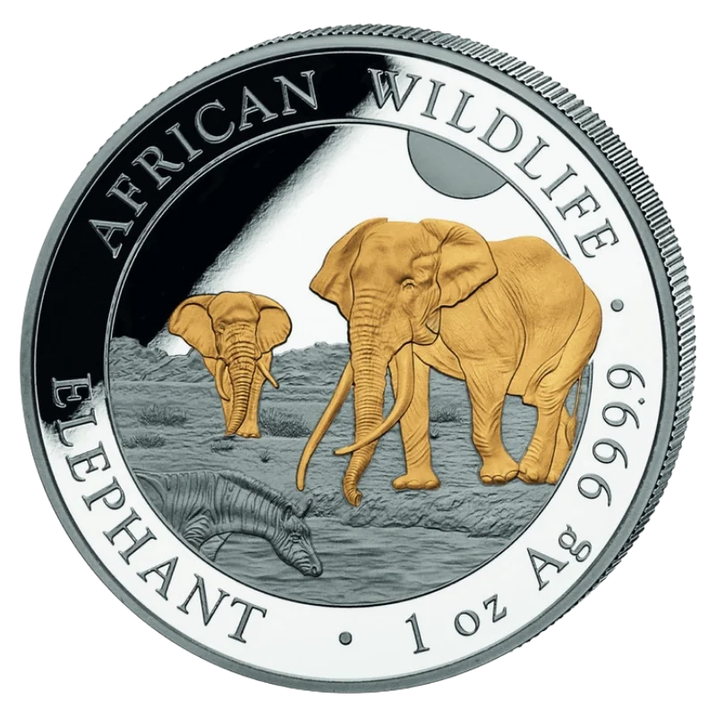 African Wildlife Elephant Silver Gilded Coin 1 Oz 2026