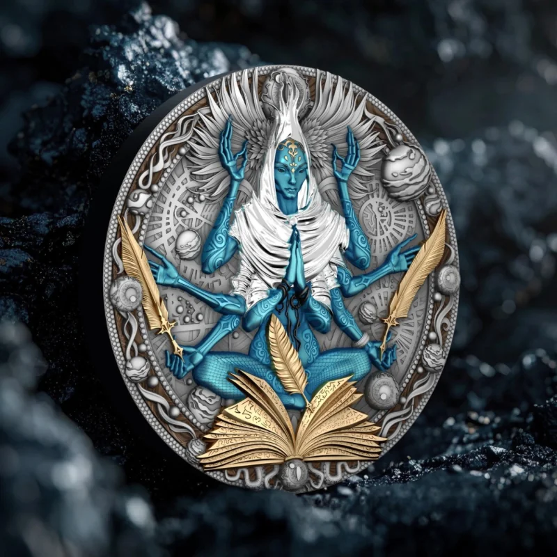 Cobellian Silver Gilded Color Coin Antiqued 2 Oz 2025