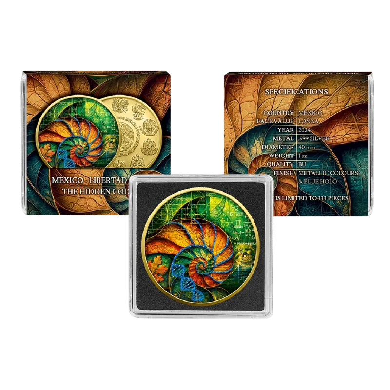 Libertad Metaphysical - The Hidden Code Silver Gilded Color Coin Hologram 1 Oz 2024