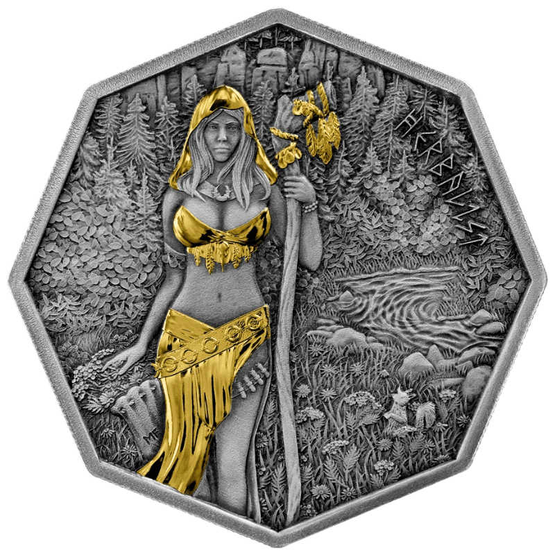 Witchcraft - Herbalist Ritual Silver Gilded Coin 1 Oz BU 2025