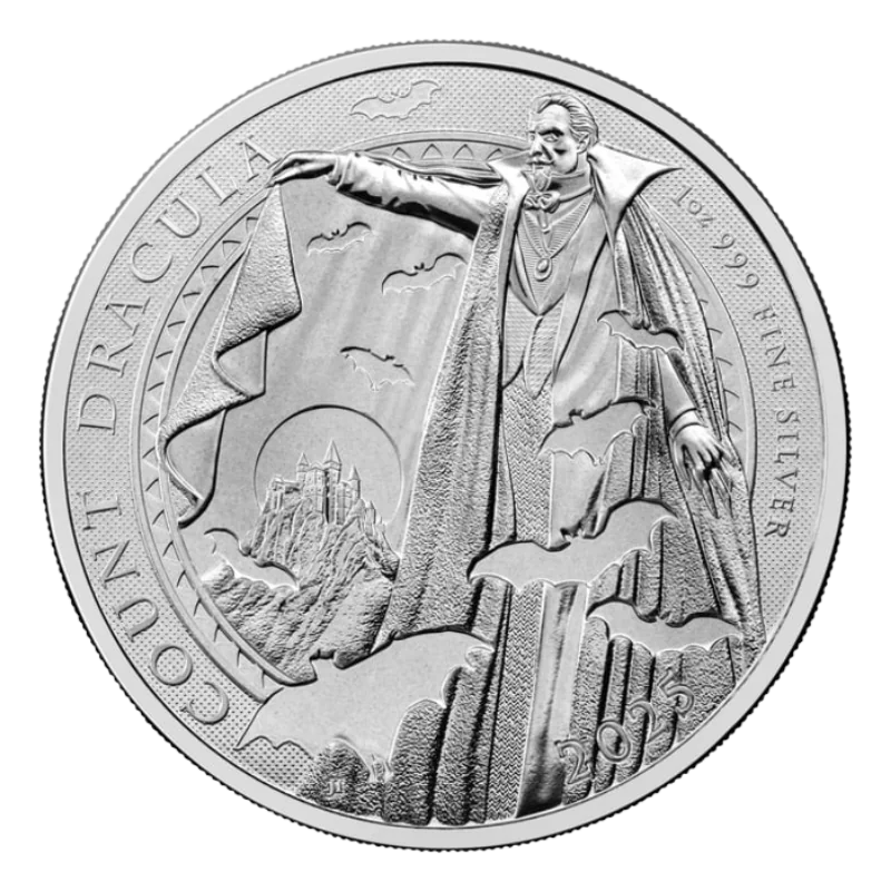Britannia Gothic Horror - Count Dracula Silver Coin 1 Oz 2025