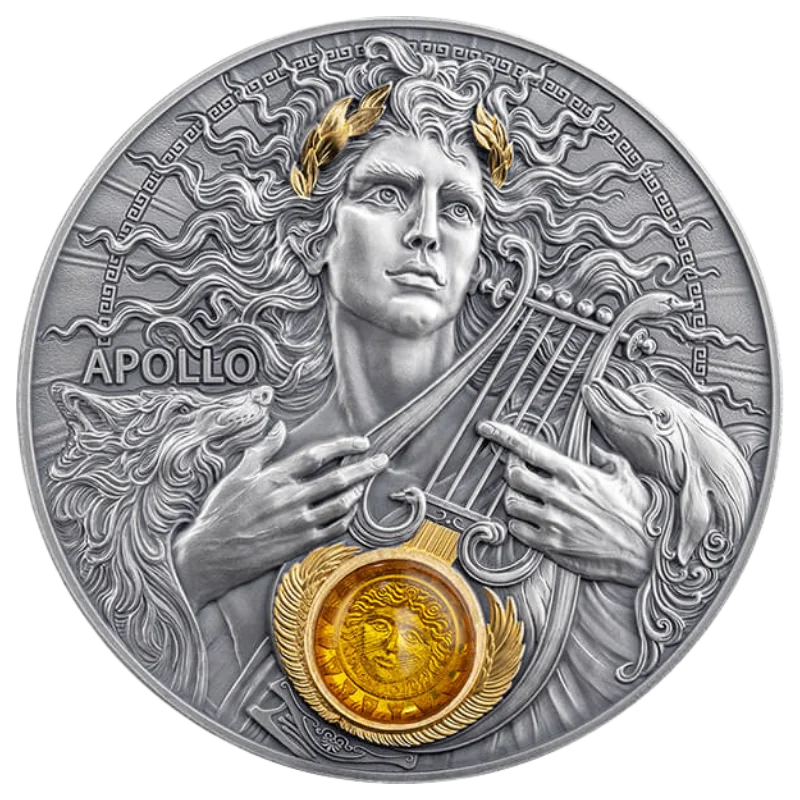 Divine Faces Of The Sun - Apollo Silver Coin 3 Oz 2025