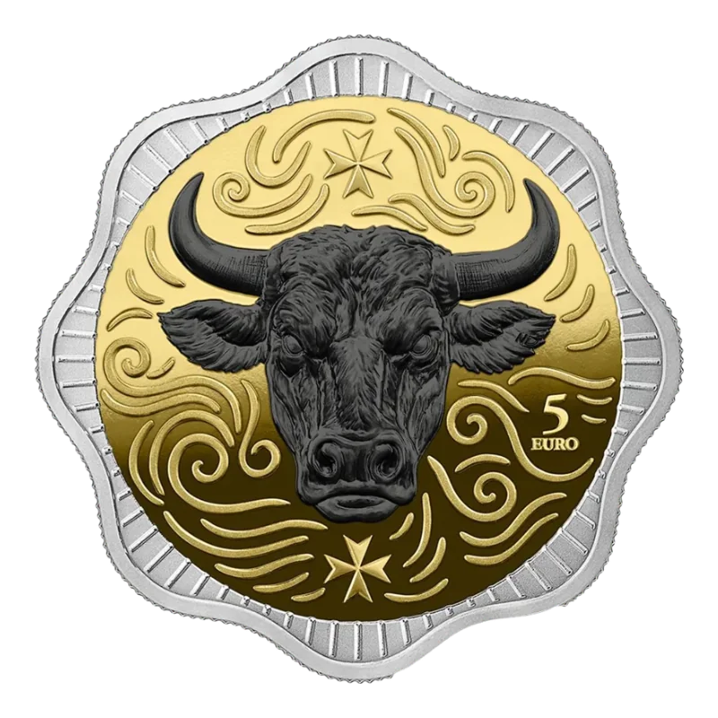 Malta Maltese Ox Silver Ruthenium Coin BU 1 Oz 2025