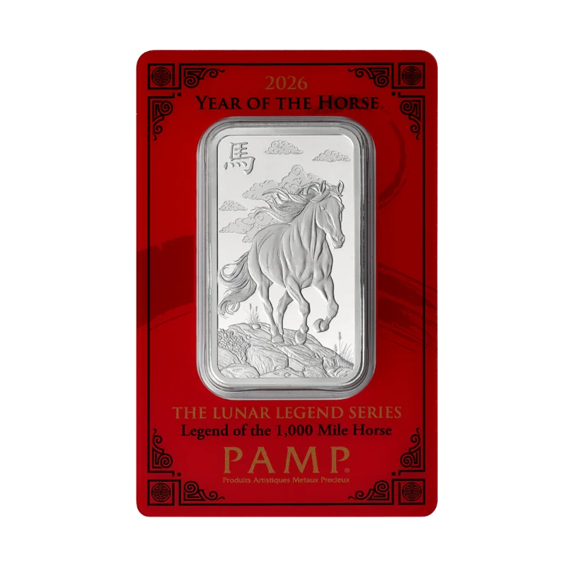 Suisse Pamp Lunar Legend - 1,000 Mile Horse Silver Bar 1 Oz 2026