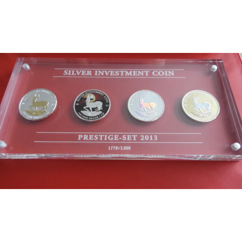 African Springbok - Gabon Silver Investment Coin Prestige Set 2013 4 x 1 Oz