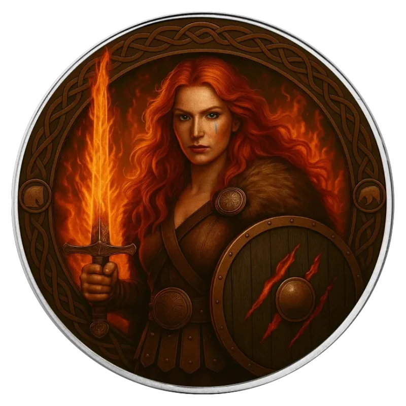 American Eagle - The Vikings - Freya Flameheart Silver Color Coin 1 Oz 2025