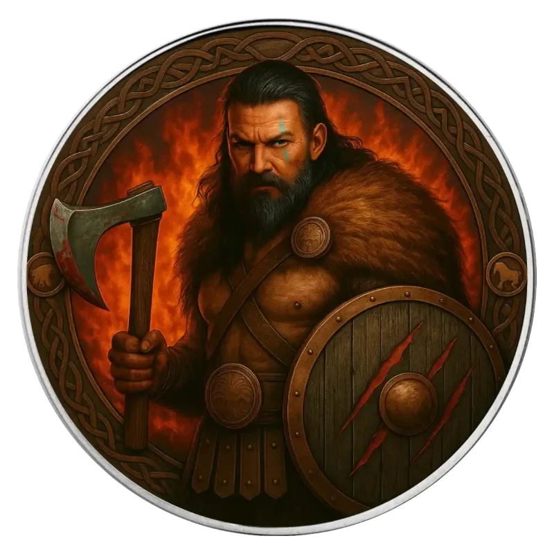 American Eagle - The Vikings - Ragnar Wolfbane Silver Color Coin 1 Oz 2025