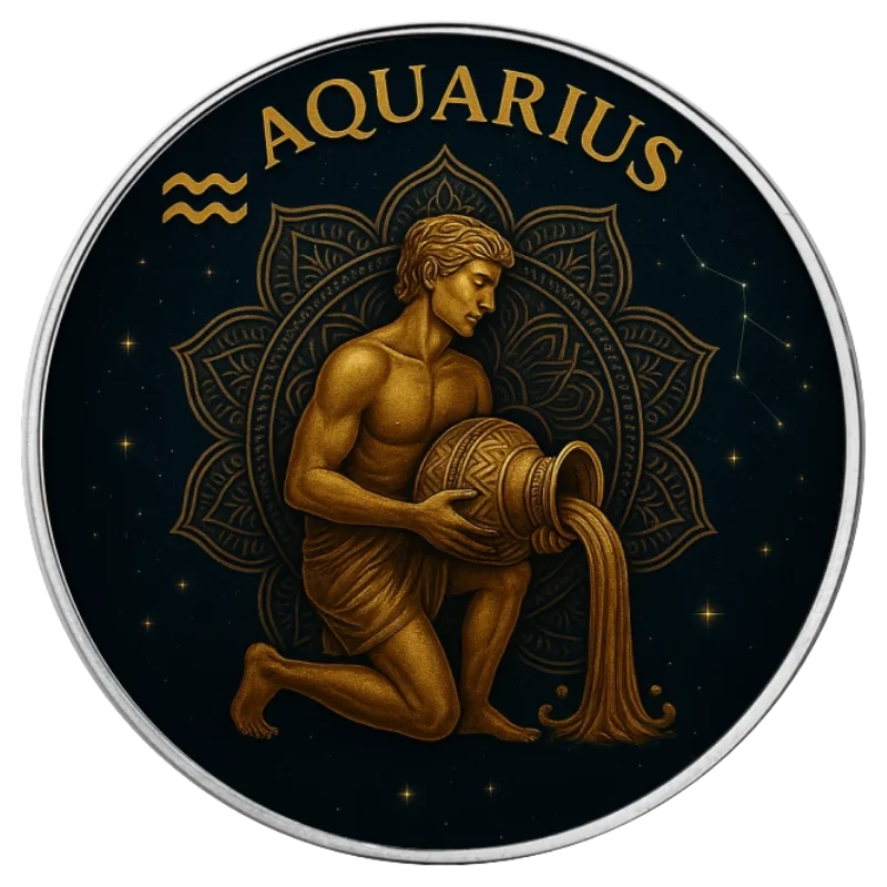 American Eagle Zodiac - Aquarius Silver Color Coin 1 Oz 2025