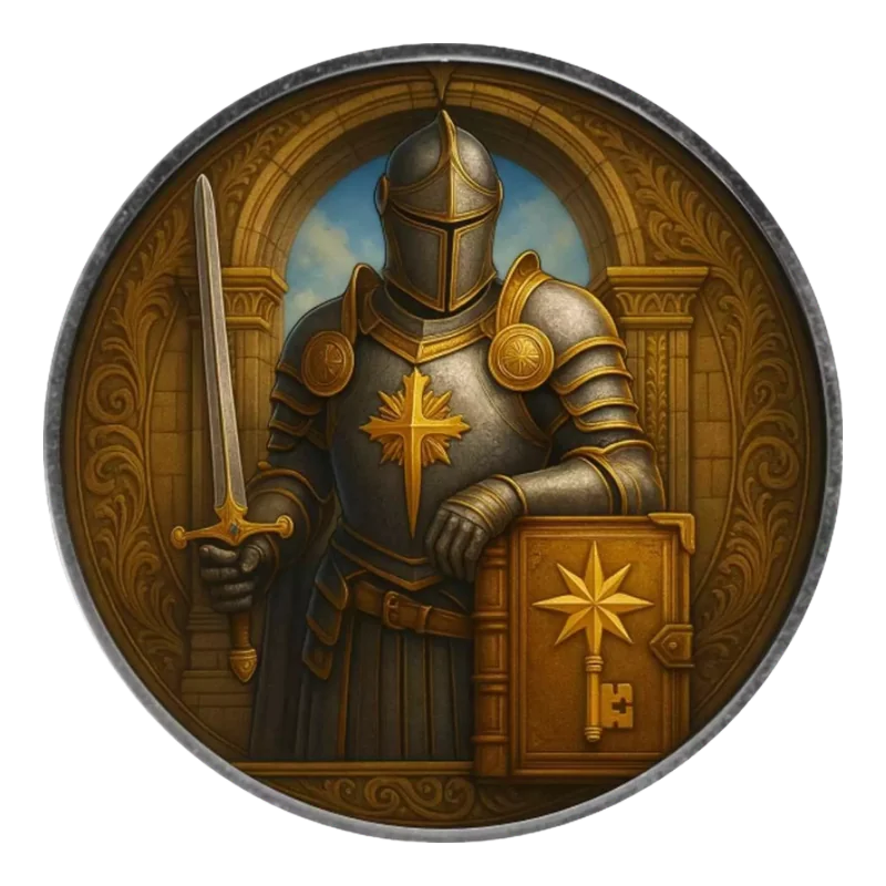 American Eagle – Knights of Honour – Oathkeeper Silver Color Coin Antiqued 1 Oz 2025