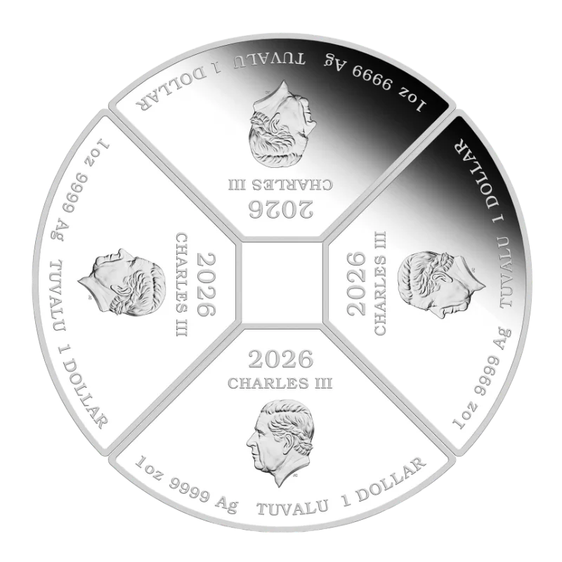 Australian Lunar lll – Year Of The Horse Quadrant Silver Color Coin Proof Set 4x1 Oz 2026