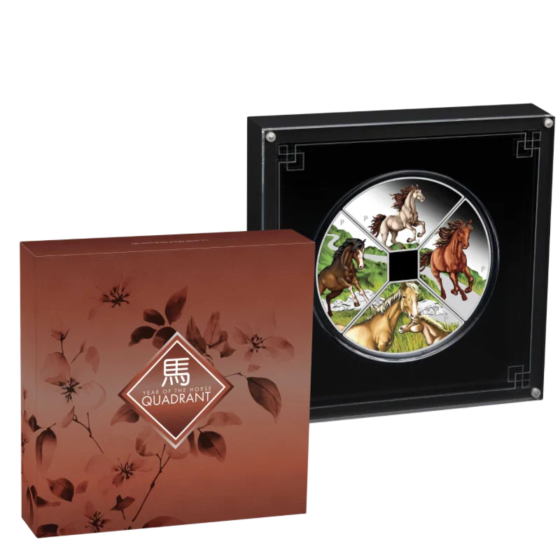 Australian Lunar lll – Year Of The Horse Quadrant Silver Color Coin Proof Set 4x1 Oz 2026