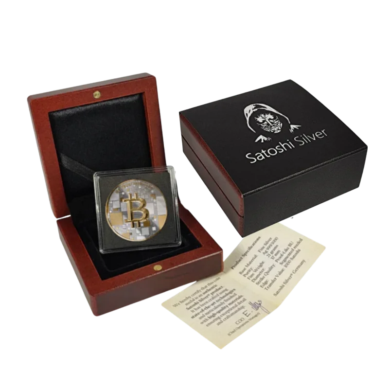 Bitcoin Satoshi Silver Octopus Silver Gilded Coin Proof-Like 21 Gram 2025