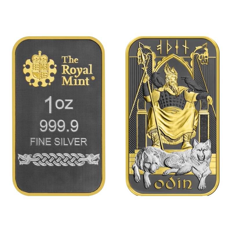 British Norse Gods Odin Silver Gilded And Ruthenium Coin 1 Oz 2024