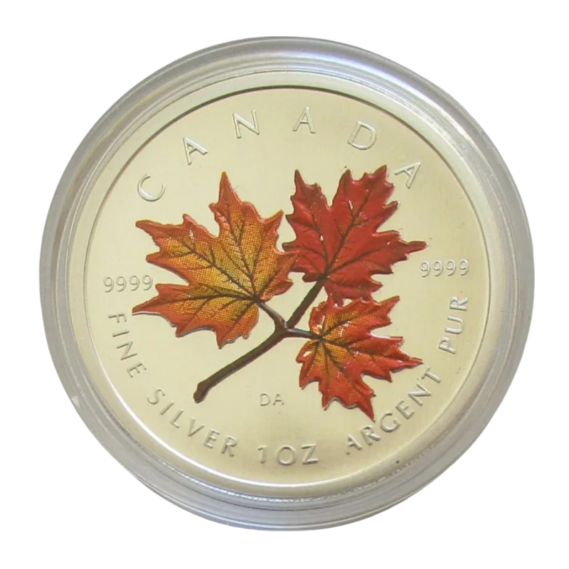 Canadian Maple Leaf Herbst Koloriert (lose) Silver Color Coin 1 Oz 2001
