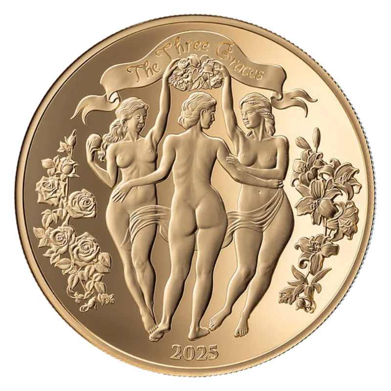 Celestial Beauty - The Three Graces Silver Full Gilded Coin 1 Oz 2025