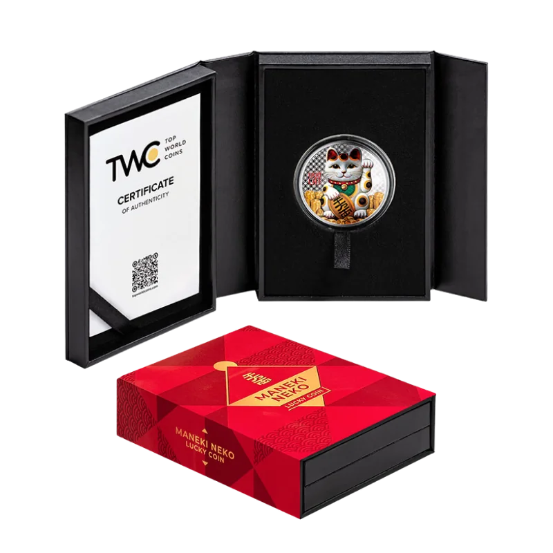 Maneki Neko - Lucky Coin Silver Gilded Color Coin Proof 12 Oz 2026