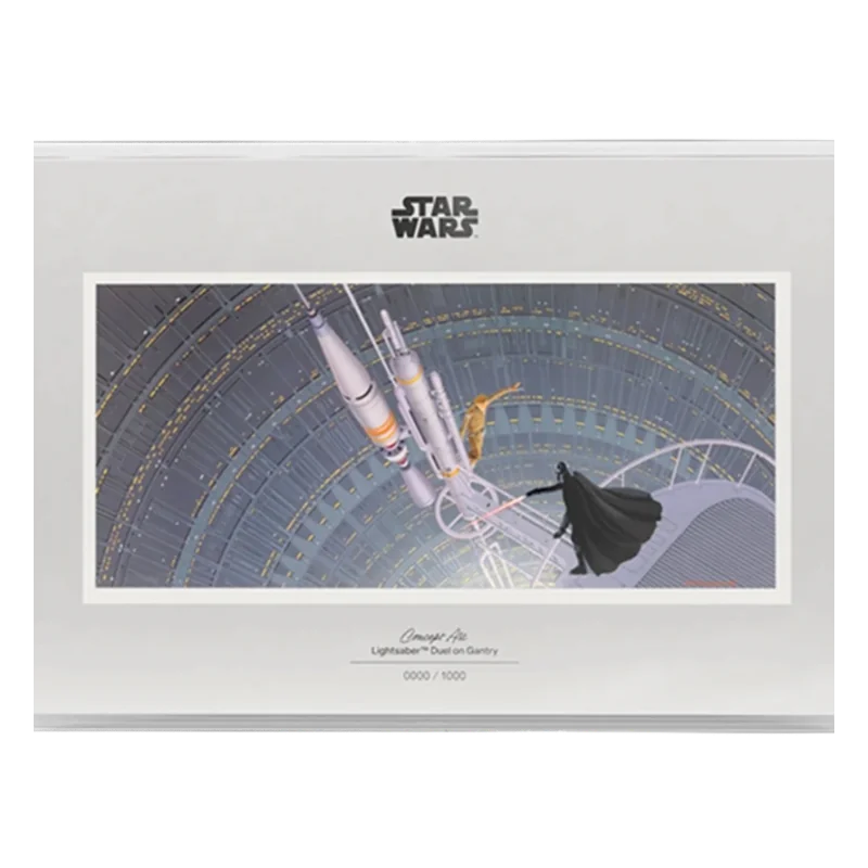 Star Wars Concept Art - Lightsaber Duel on Gantry Silver Color Foil Proof 1 Oz 2026