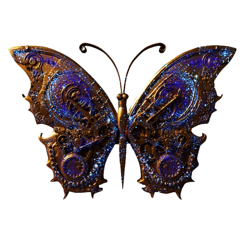 Steampunk Mech Butterfly Shaped Silver Glided Coin 2 Oz 2025