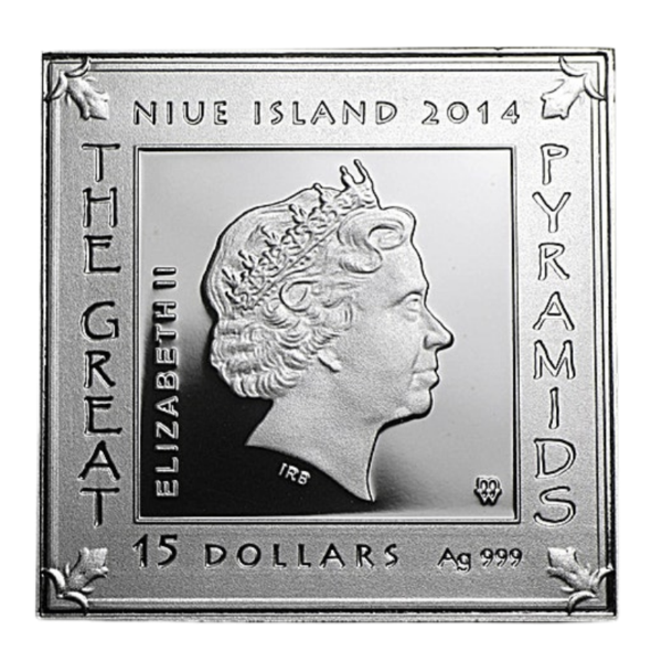 Silver Pyramids Card The Great Pyramids Silver Shaped 3 Oz 2014 - Bullion Club