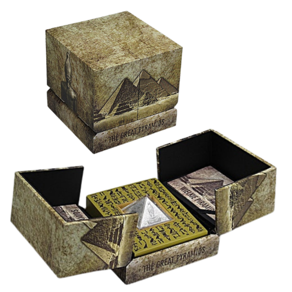 Silver Pyramids Card The Great Pyramids Silver Shaped 3 Oz 2014 - Bullion Club
