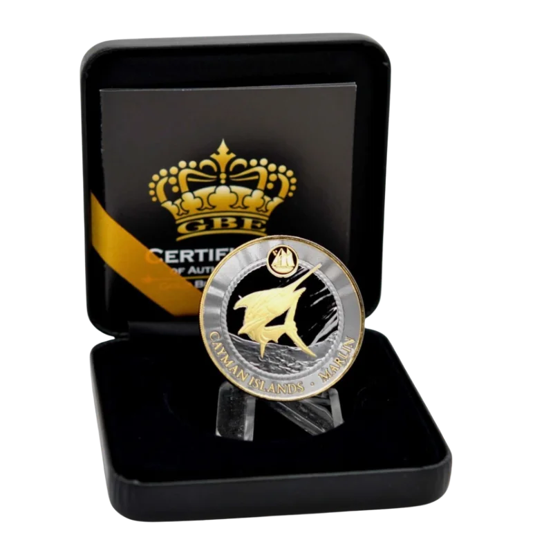Cayman Islands Marlin Silver Gilded Ruthenium Coin 1 Oz 2025