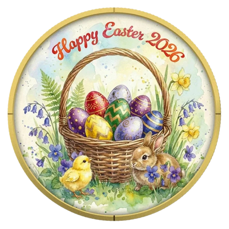 Easter Silver Gilded Color Coin BU 1 Oz 2026