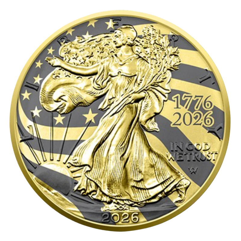 Golden Ring - American Eagle 250th Anniversary Silver Gilded Coin 1 Oz 2026