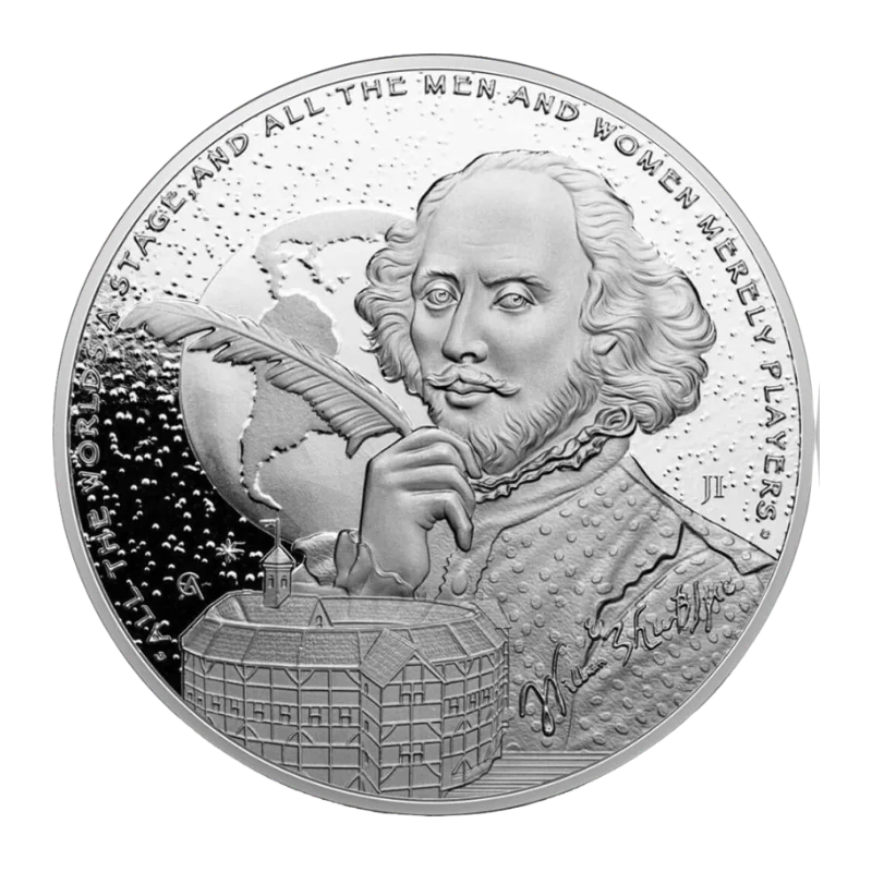 Icons of Inspiration - William Shakespeare Silver Coin Proof 1 Oz 2024