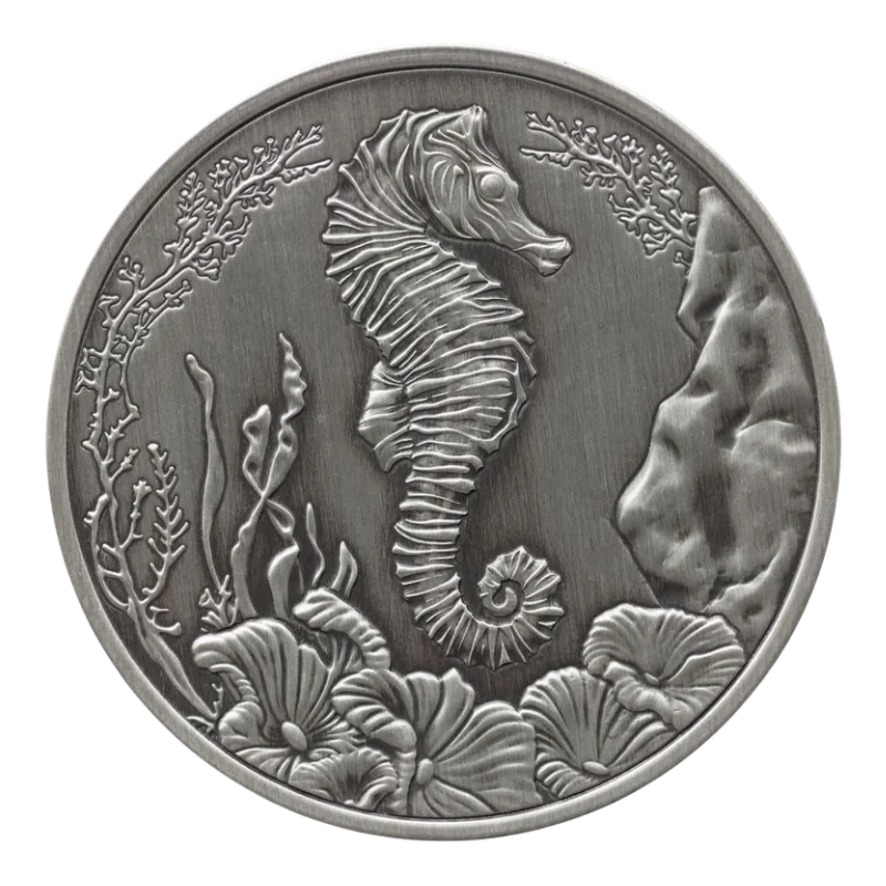 Seahorse Silver Coin Antiqued 1 Oz 2025