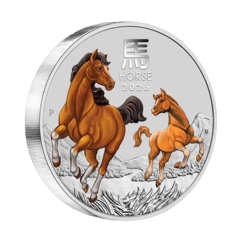 Australian Lunar lll – Year Of The Horse Silver Color Coin 5 Oz 2026