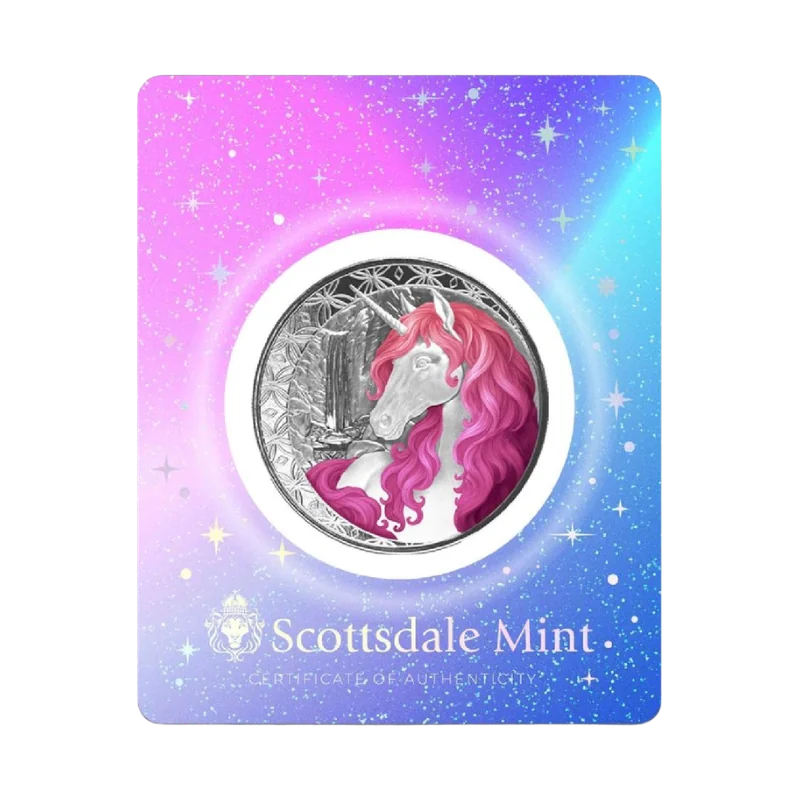 Fiji Unicorn Roselle Silver Color Coin 1 Oz 2025