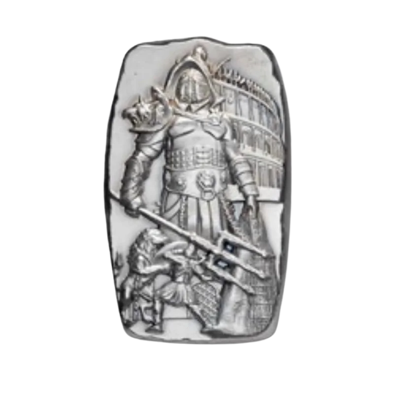 Gladiator Hand Poured Silver Bar 2 oz