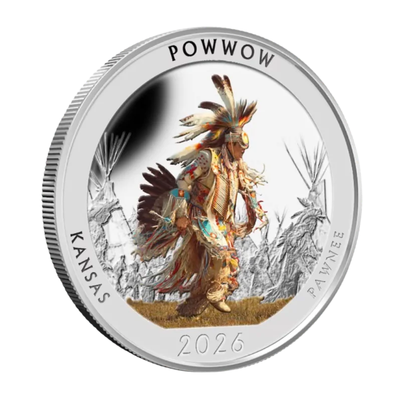Native America The Beautiful – Kansas Silver Color Coin 1 Oz 2026