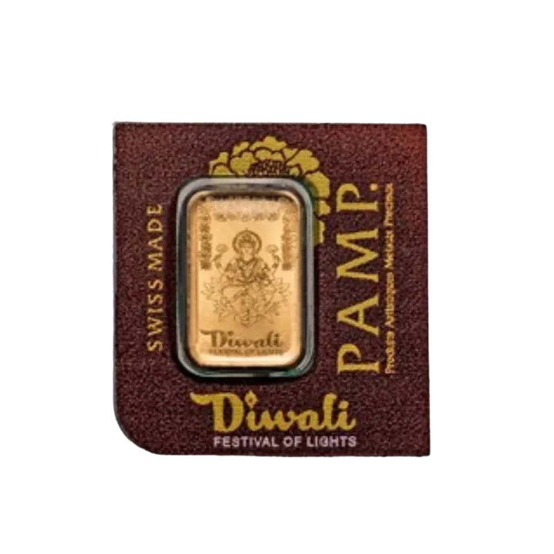 Suisse Pamp Diwali – Lakshmi and Peacocks Gold Bar 1 Gram 2024