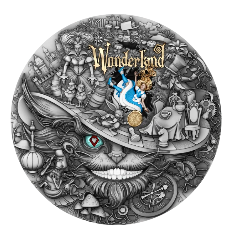 World of Stories - Wonderland Silver Gilded Color Coin Antiqued 2 Oz 2026